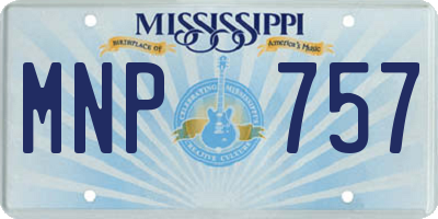 MS license plate MNP757