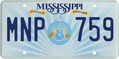 MS license plate MNP759