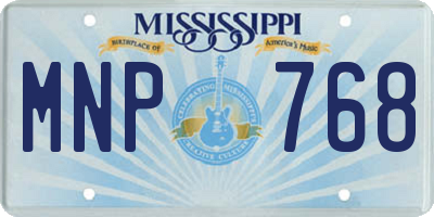 MS license plate MNP768