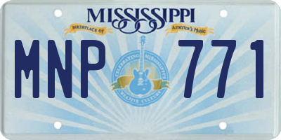 MS license plate MNP771