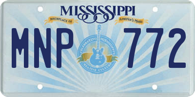 MS license plate MNP772