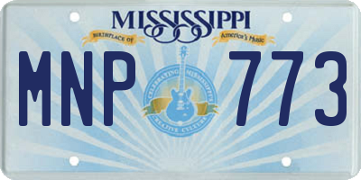 MS license plate MNP773
