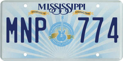 MS license plate MNP774