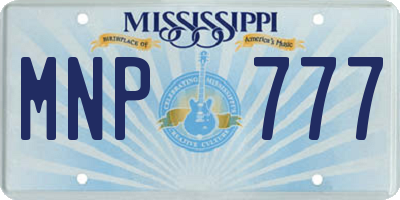 MS license plate MNP777