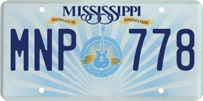 MS license plate MNP778