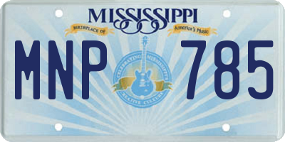 MS license plate MNP785