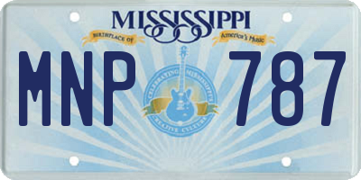 MS license plate MNP787