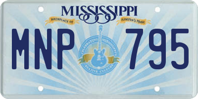 MS license plate MNP795