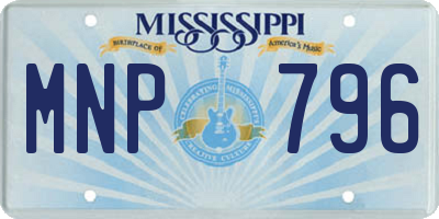 MS license plate MNP796