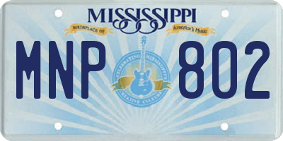 MS license plate MNP802