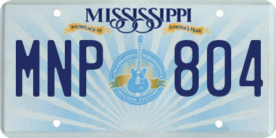 MS license plate MNP804