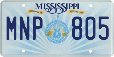 MS license plate MNP805