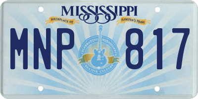 MS license plate MNP817