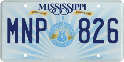MS license plate MNP826