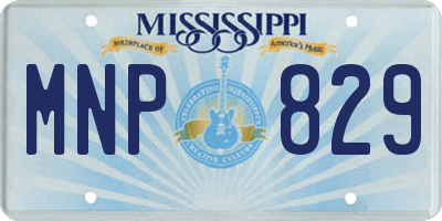 MS license plate MNP829