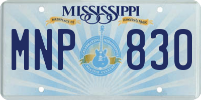 MS license plate MNP830