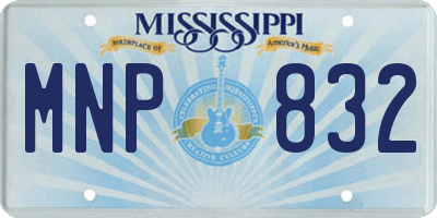 MS license plate MNP832