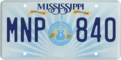 MS license plate MNP840