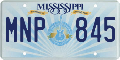 MS license plate MNP845