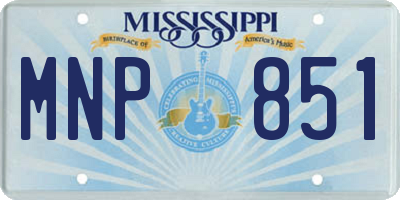 MS license plate MNP851