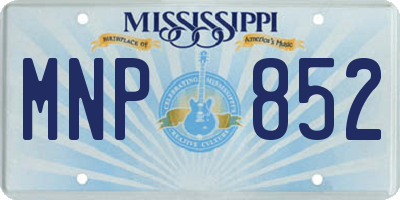 MS license plate MNP852