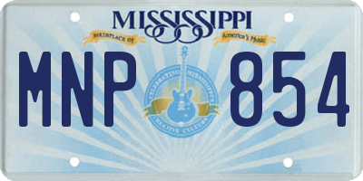 MS license plate MNP854