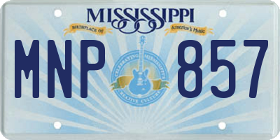 MS license plate MNP857