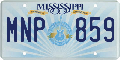 MS license plate MNP859