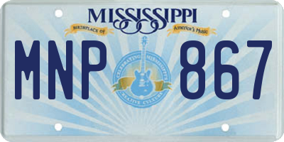 MS license plate MNP867