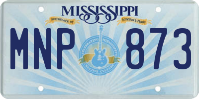 MS license plate MNP873