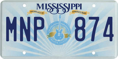 MS license plate MNP874
