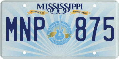 MS license plate MNP875