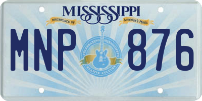 MS license plate MNP876