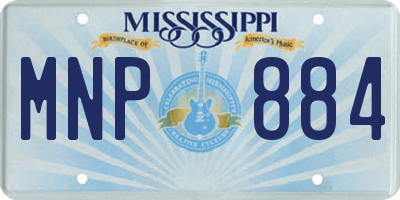 MS license plate MNP884