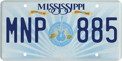 MS license plate MNP885