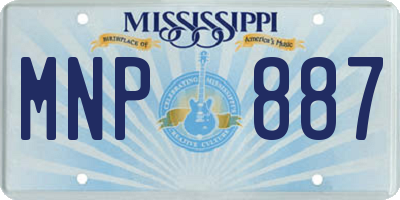 MS license plate MNP887