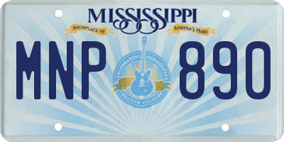 MS license plate MNP890