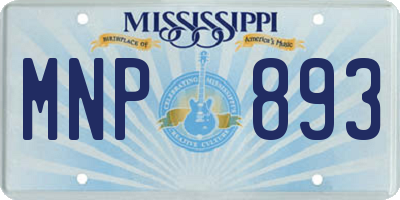 MS license plate MNP893