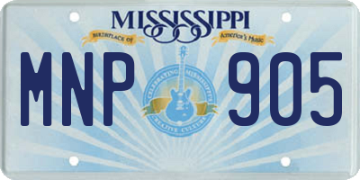MS license plate MNP905