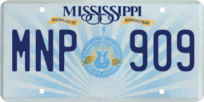 MS license plate MNP909