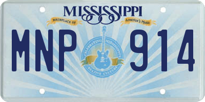 MS license plate MNP914