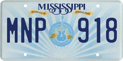 MS license plate MNP918