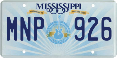 MS license plate MNP926