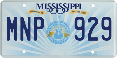 MS license plate MNP929