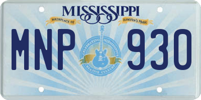 MS license plate MNP930