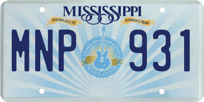 MS license plate MNP931