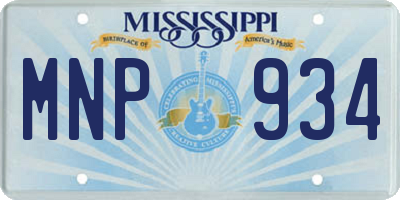 MS license plate MNP934