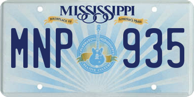 MS license plate MNP935