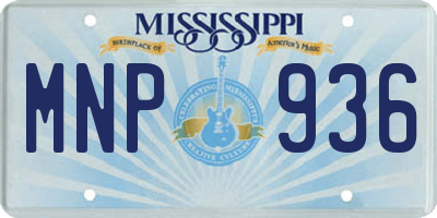 MS license plate MNP936