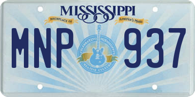 MS license plate MNP937